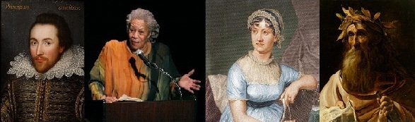 William Shakespeare, Toni Morrison, Jane Austen, & Homer